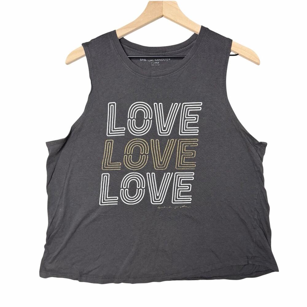 Spiritual Gangster Love Graphic Muscle Tank Modal Cotton Blend size XL